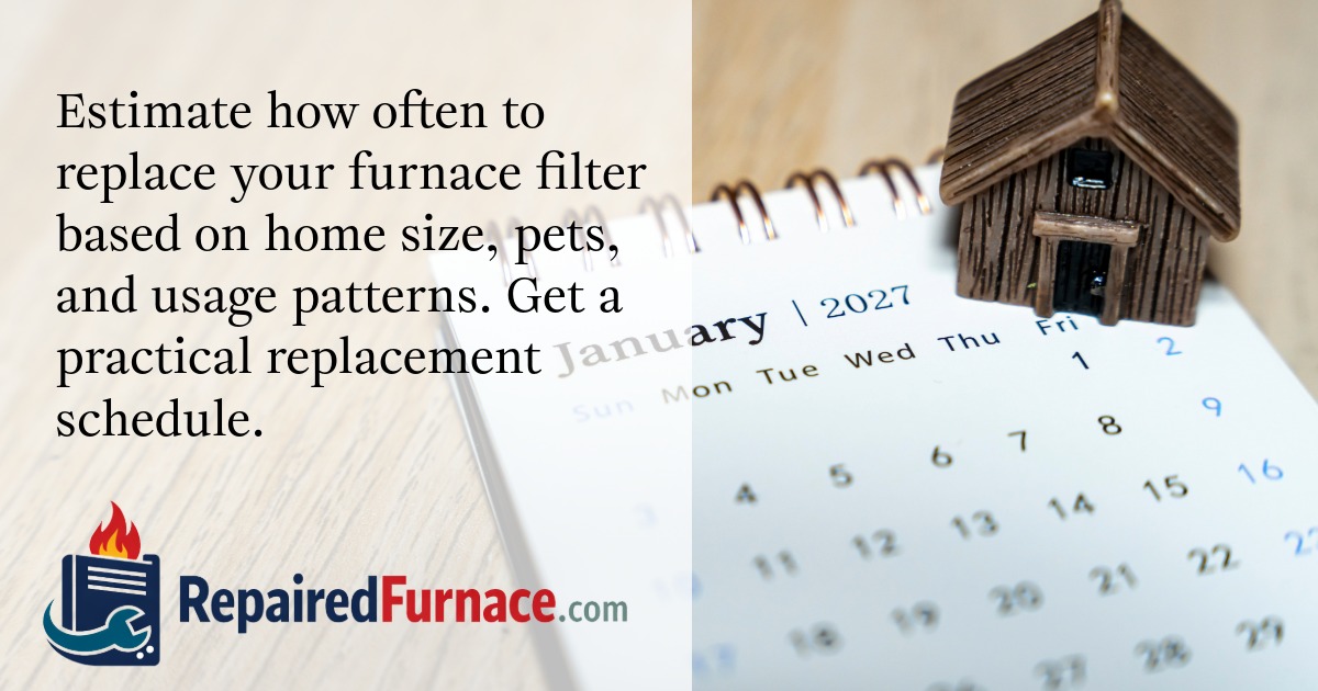 Estimate how often to replace your furnace filter based on home size, pets, and usage patterns. Get a practical replacement schedule.